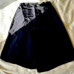 Vince black silky asymmetrical wrap front skirt